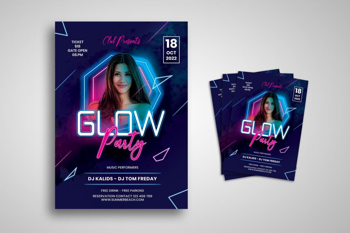 flyer glow music party