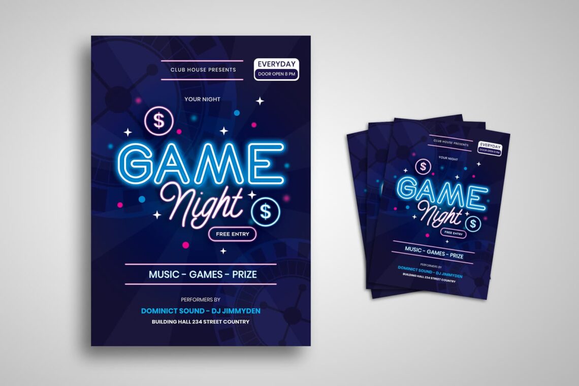 game night flyer design