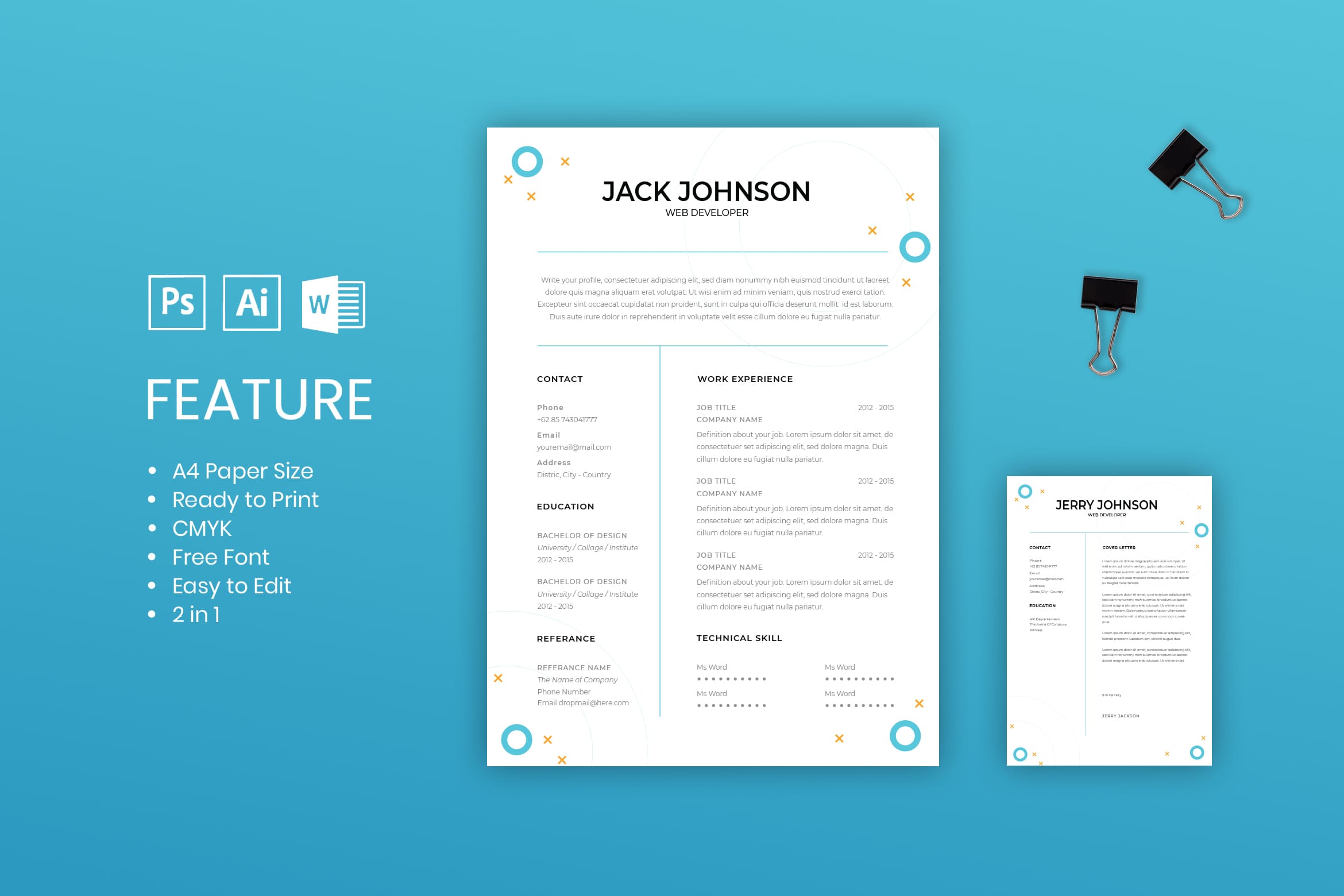 CV Resume – Blue & White Theme - UI Creative