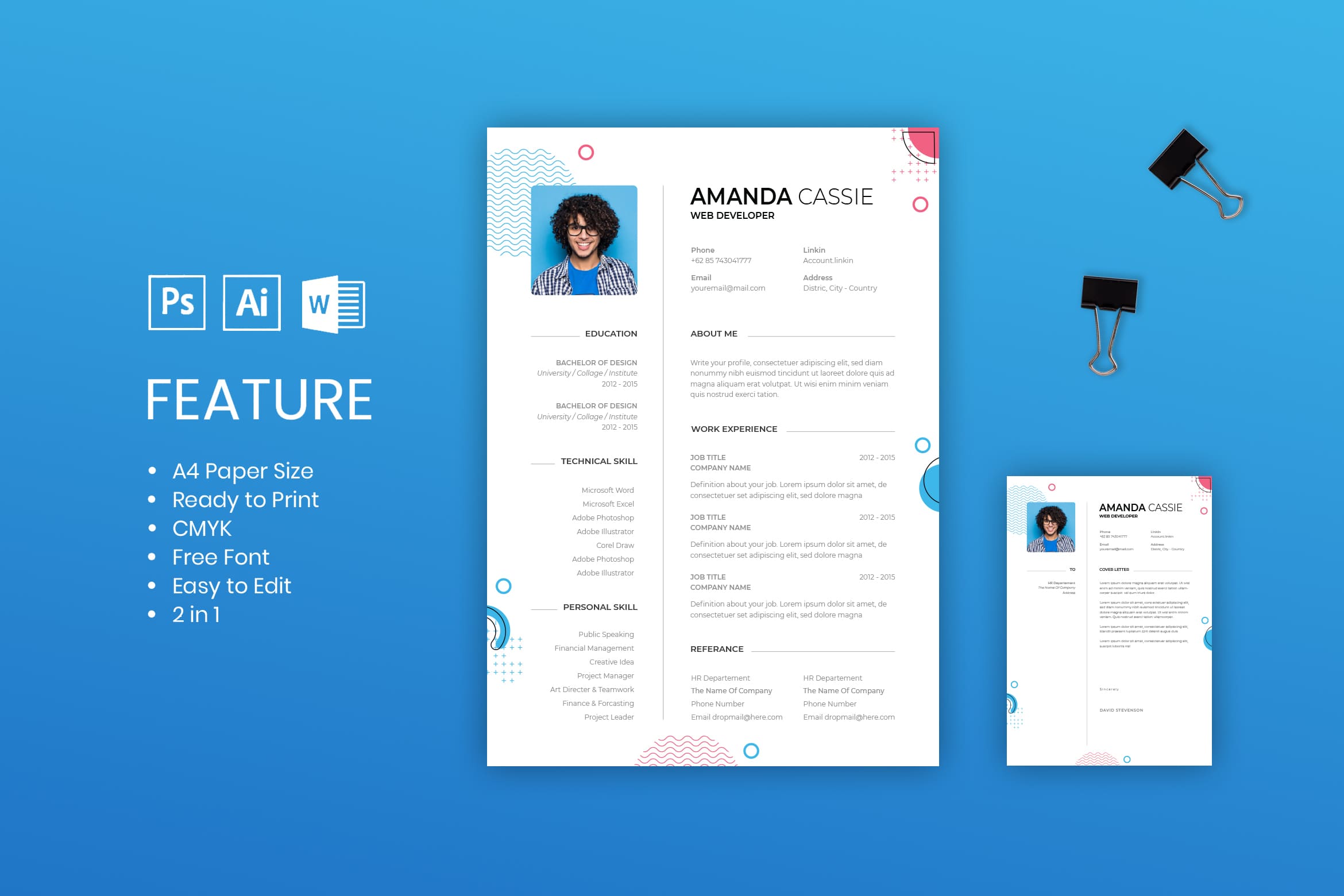 CV Resume – Blue & White Theme - UI Creative