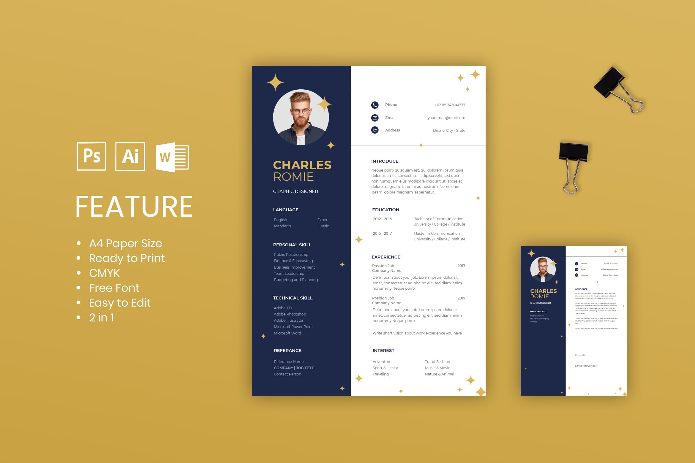 CV Resume – Blue & White Theme - UI Creative