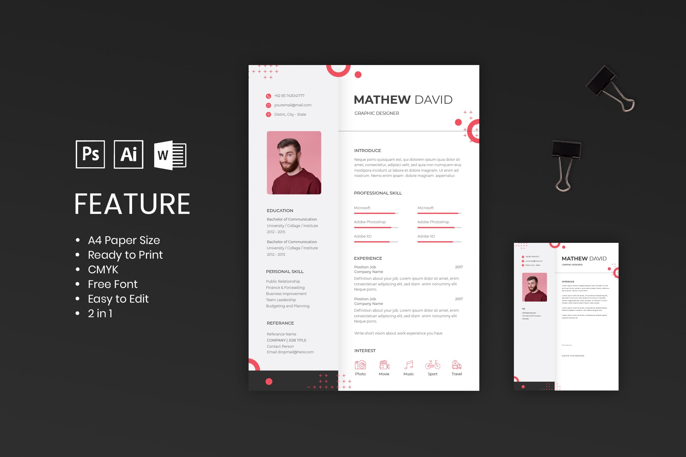 CV Resume – Blue & White Theme - UI Creative