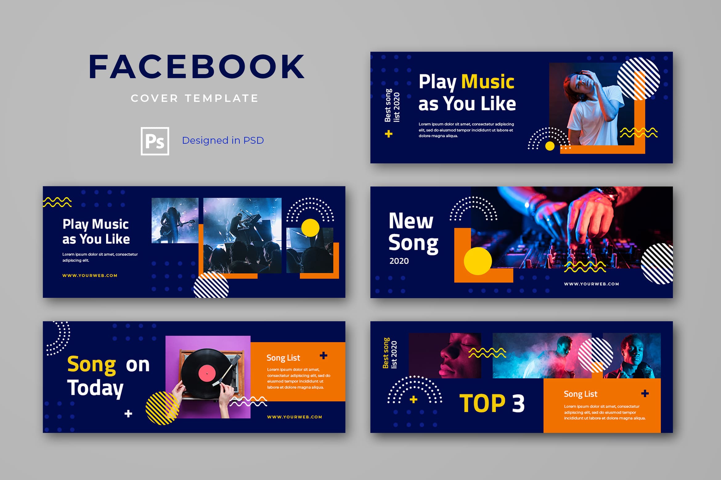 Facebook Cover – Play Music as You Like – UI Creative Throughout Facebook Banner Template Psd