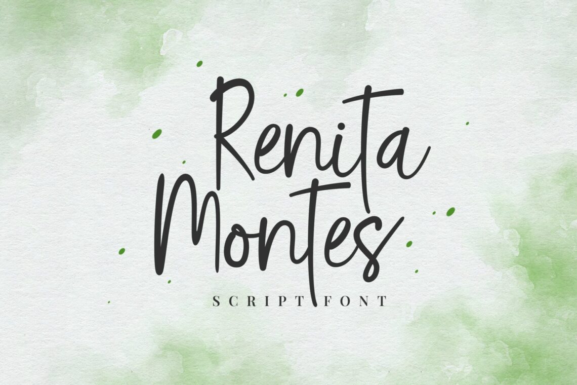 types of script font - Renita Montes Signature Font