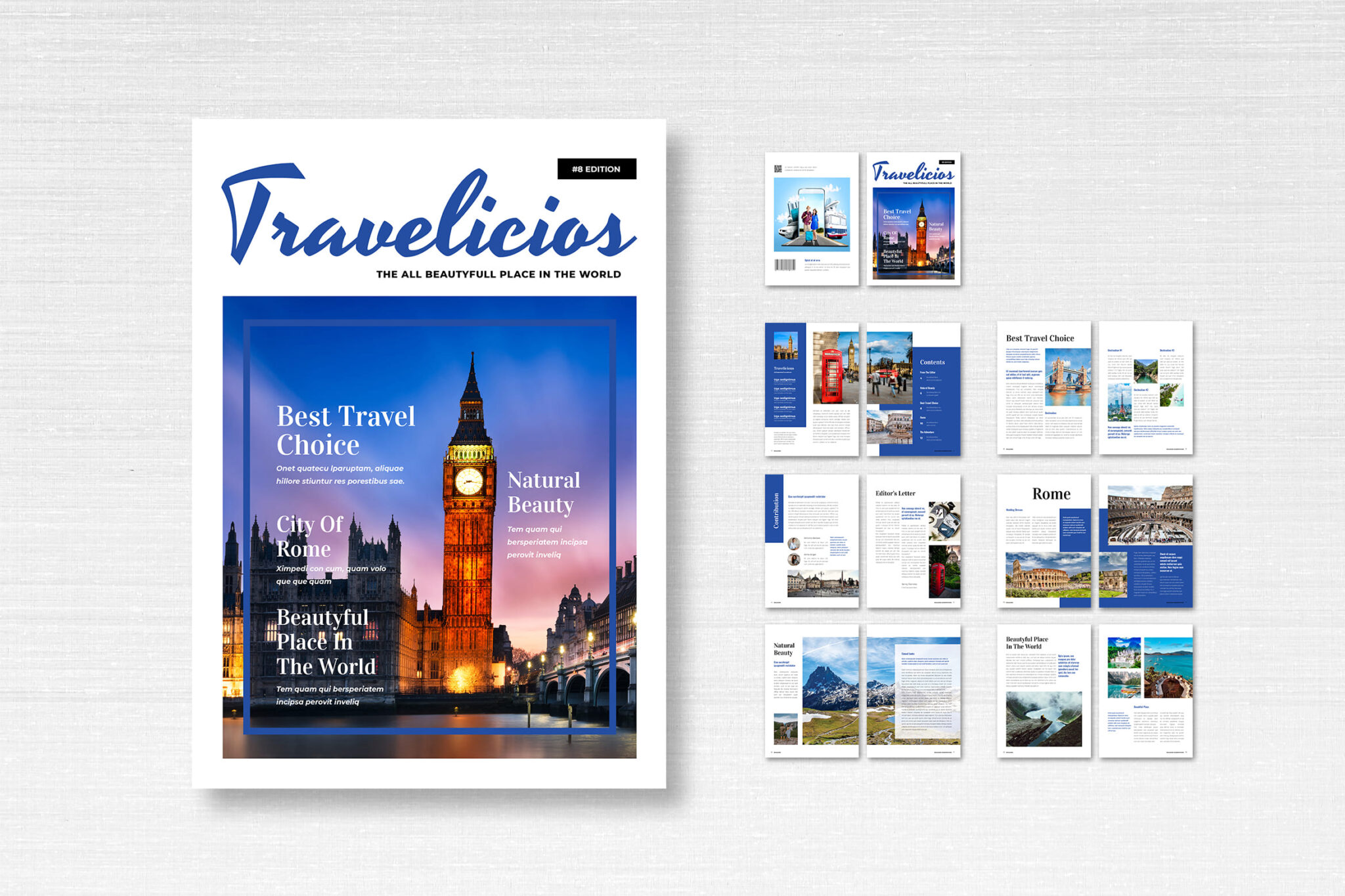 Travelicios Magazine Template