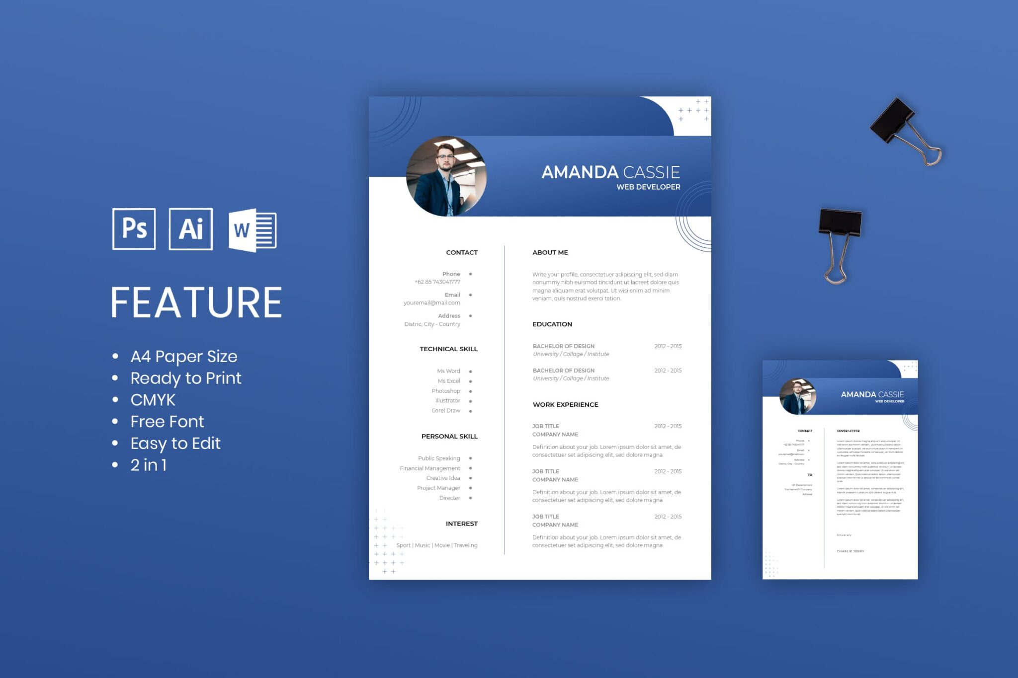 what is the best resume template - Brave Blue CV Resume