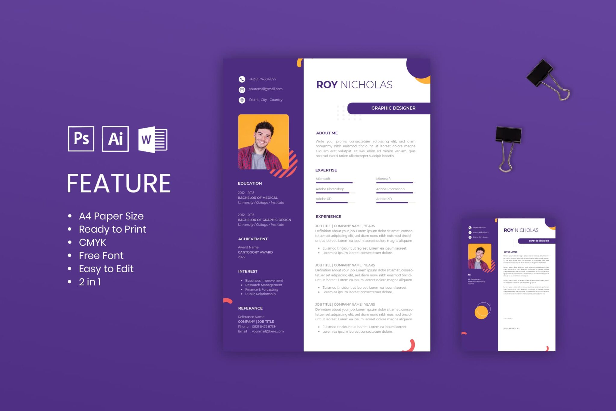 how to make a resume template - Amazing Simple Purple CV Resume