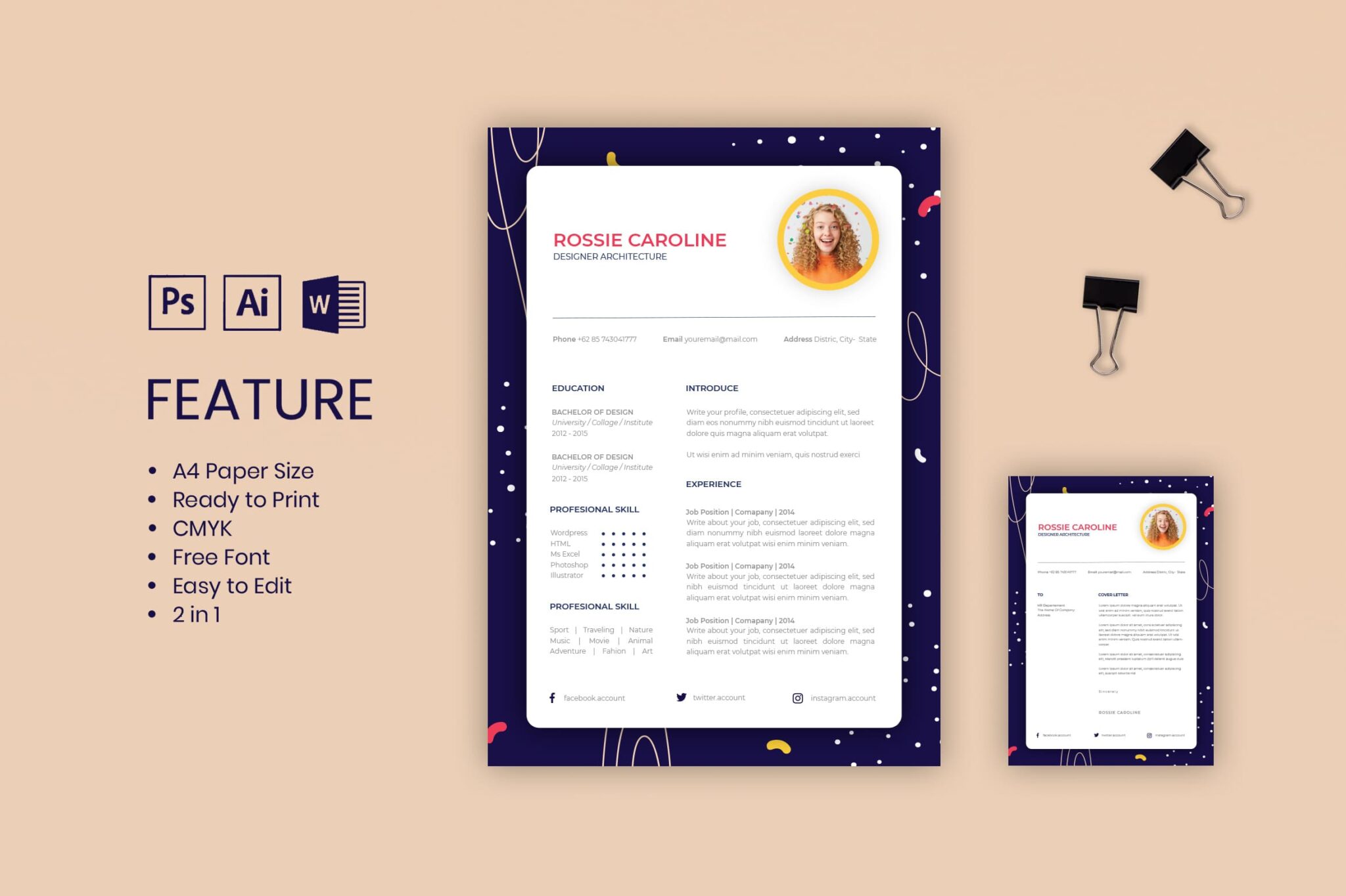 job resume template - Space Frame CV Resume