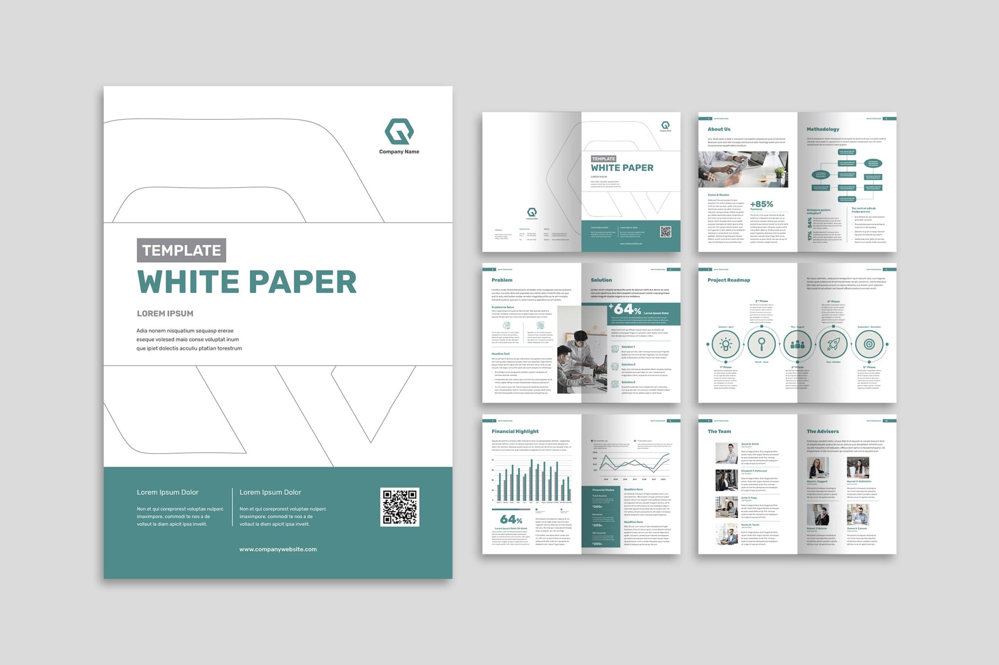  white paper template indesign- Financial Company