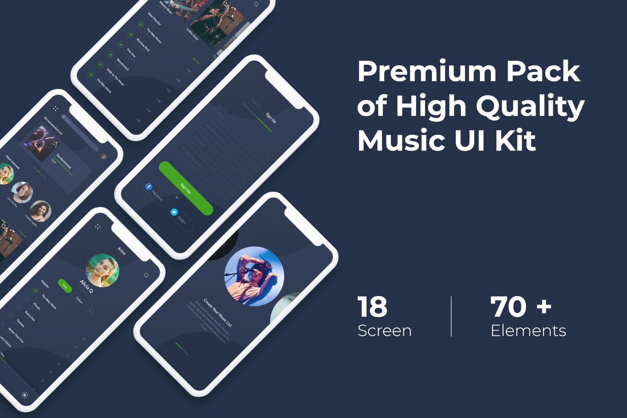 Music App Mobil UI KIT