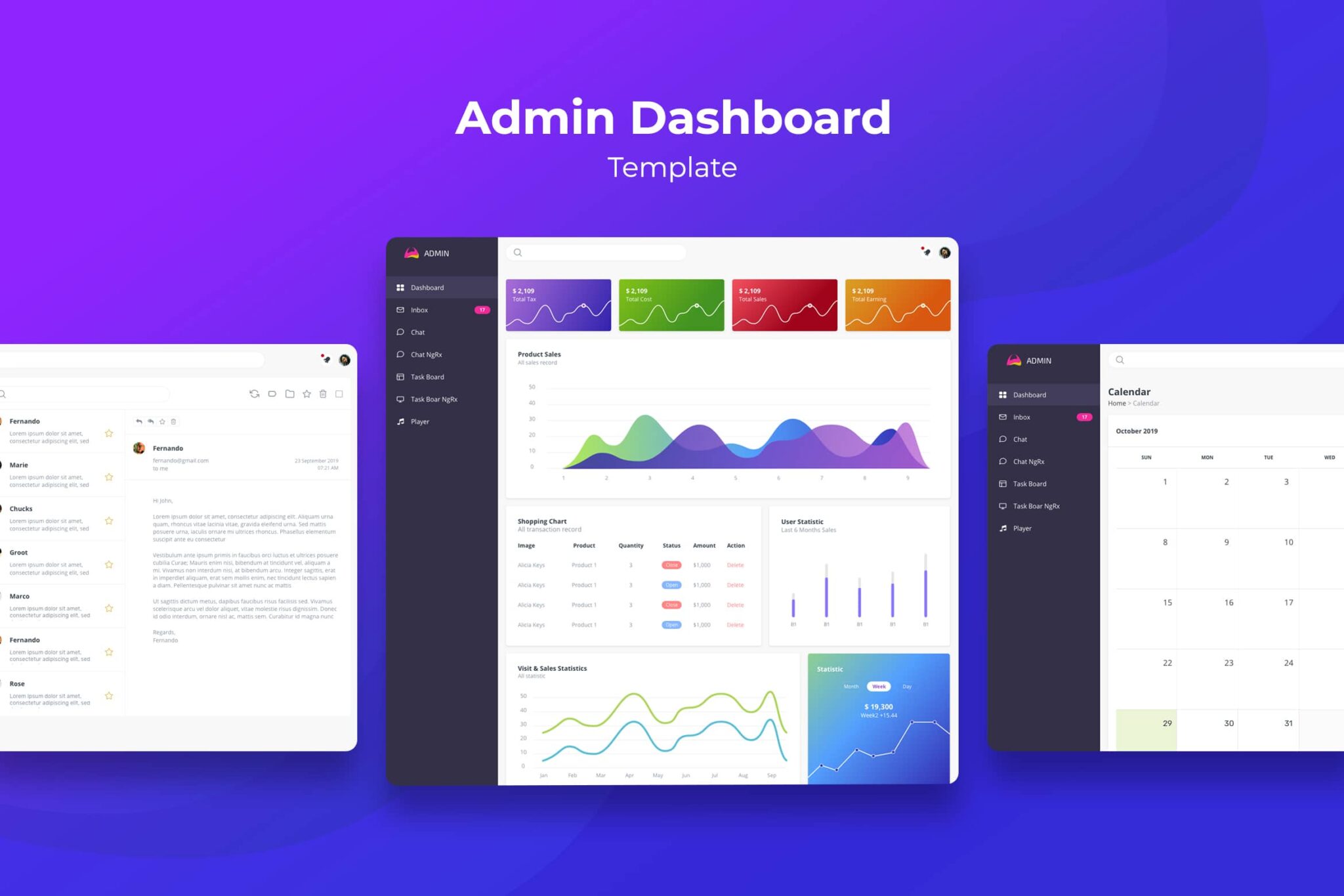 Admin Dashboard – Online Shop Graph