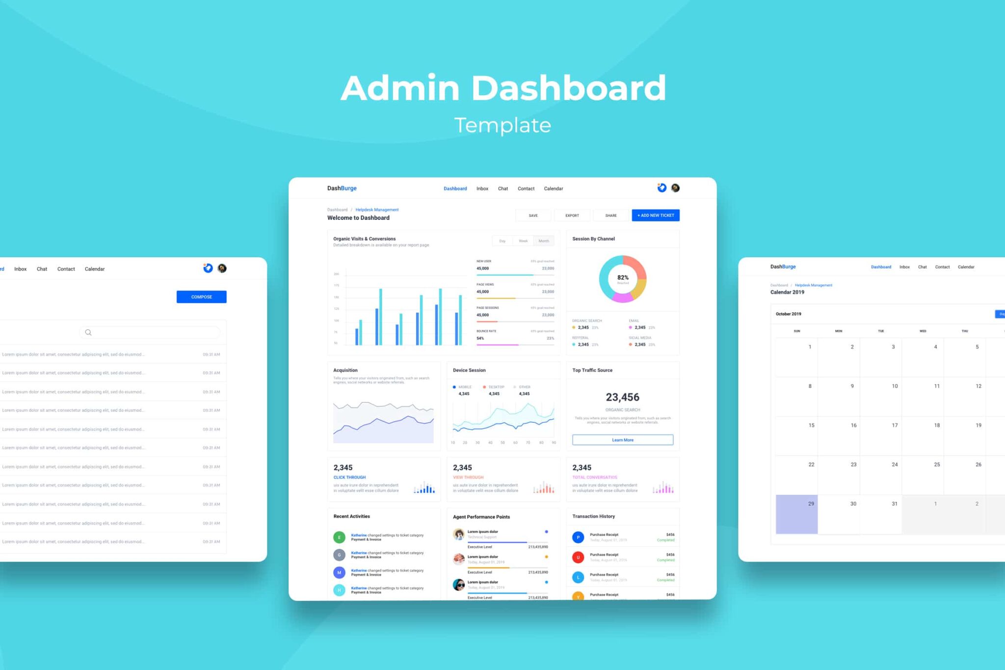 Admin Dashboard Template – Agent Management 