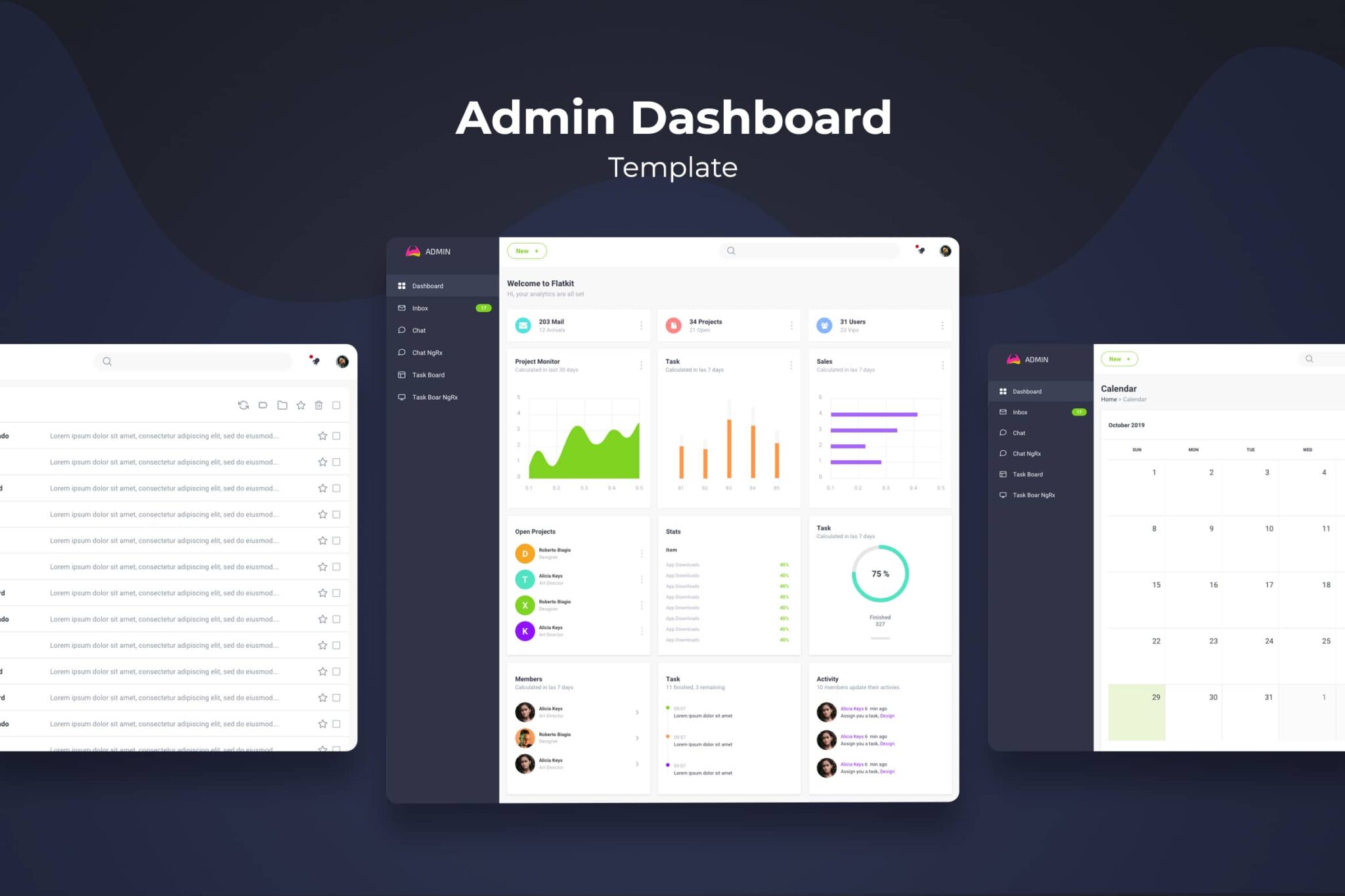 Admin Dashboard – Project Task Analytics - wp admin dashboard 