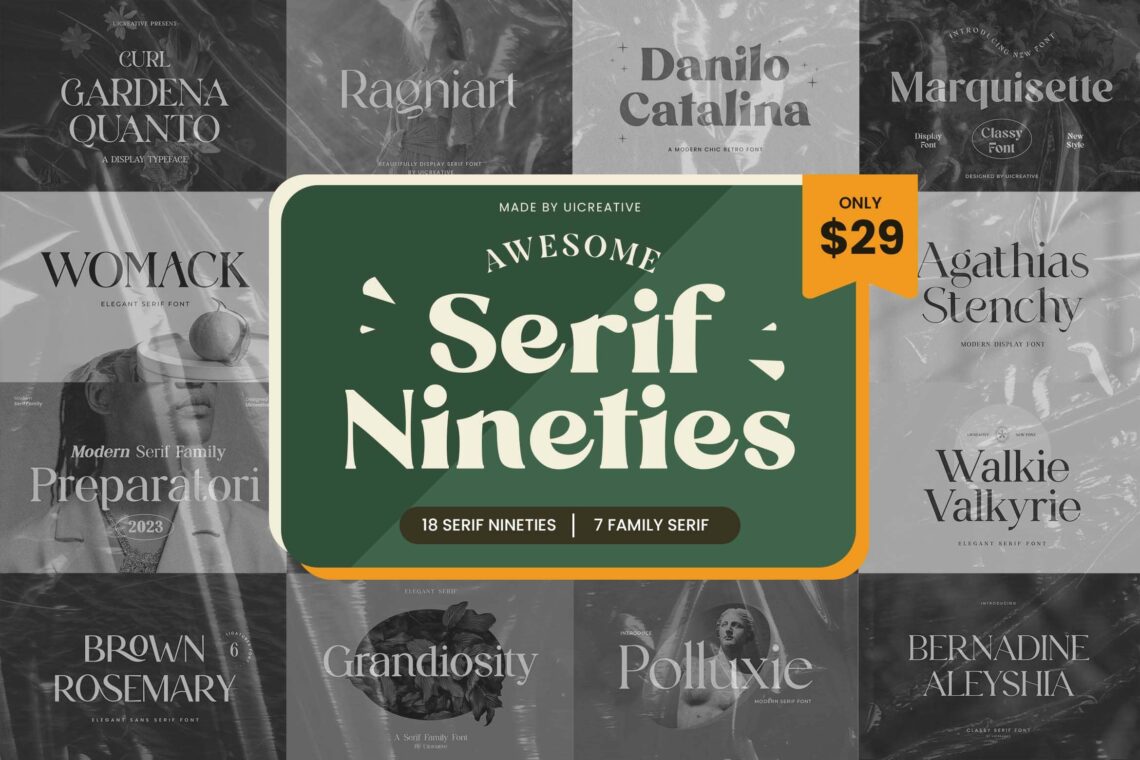 Serif Nineties Font Bundles