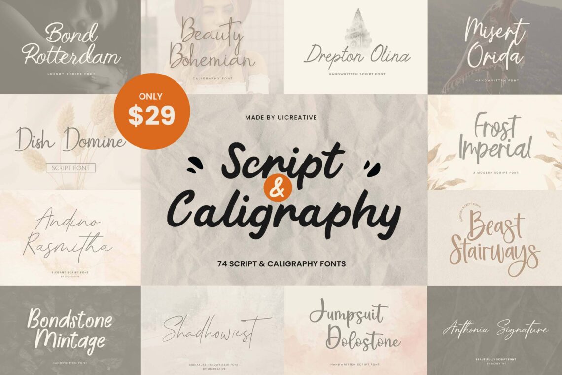 handlettered font bundles