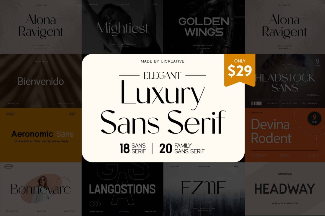 luxury sans serif font bundles