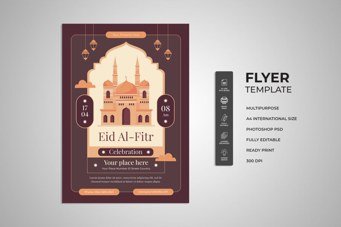 Brown Eid Al-Fitr Celebration Flyer