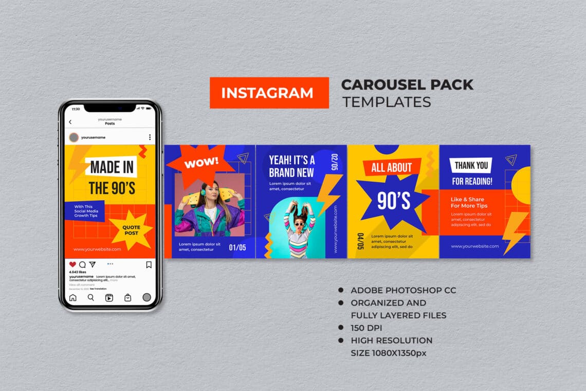 Yellow Orange Brand Fashion Instagram Carousel