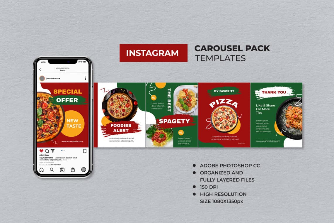 Red Food Offer Instagram Carousel