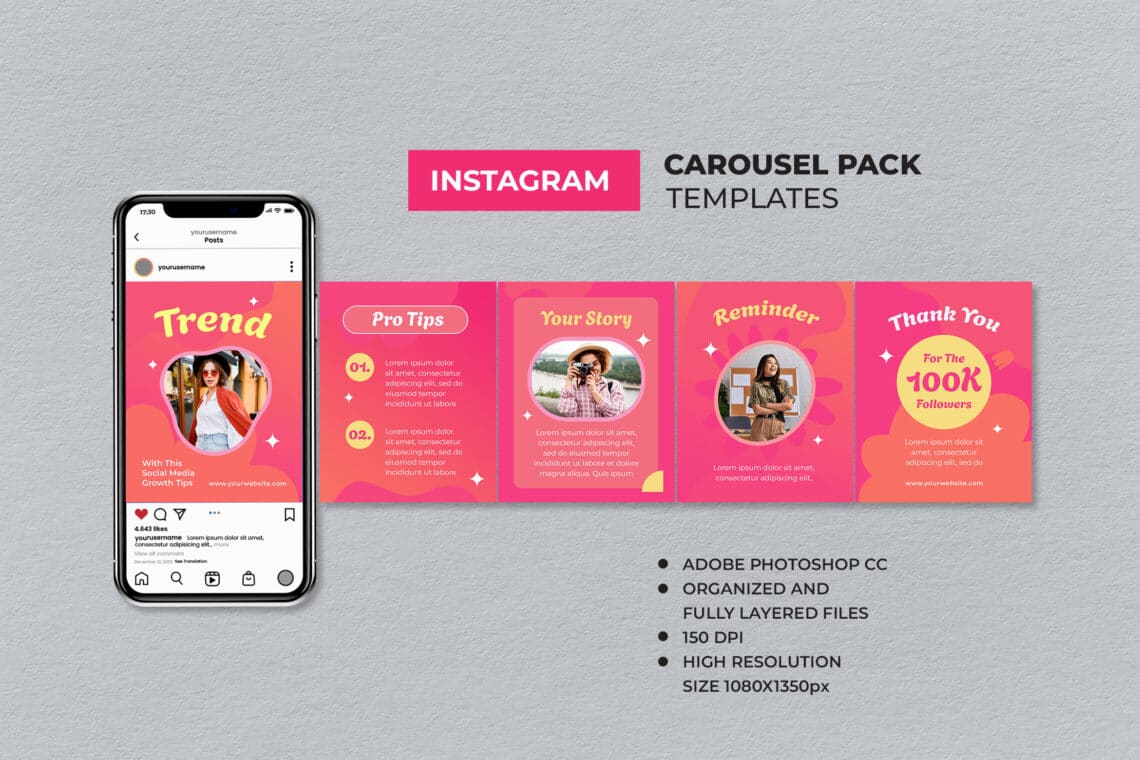Pink Fashion Trend Modern Instagram Carousel
