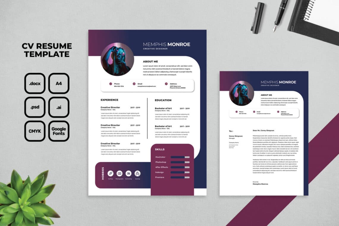 CV Resume – Modern Purple Theme
